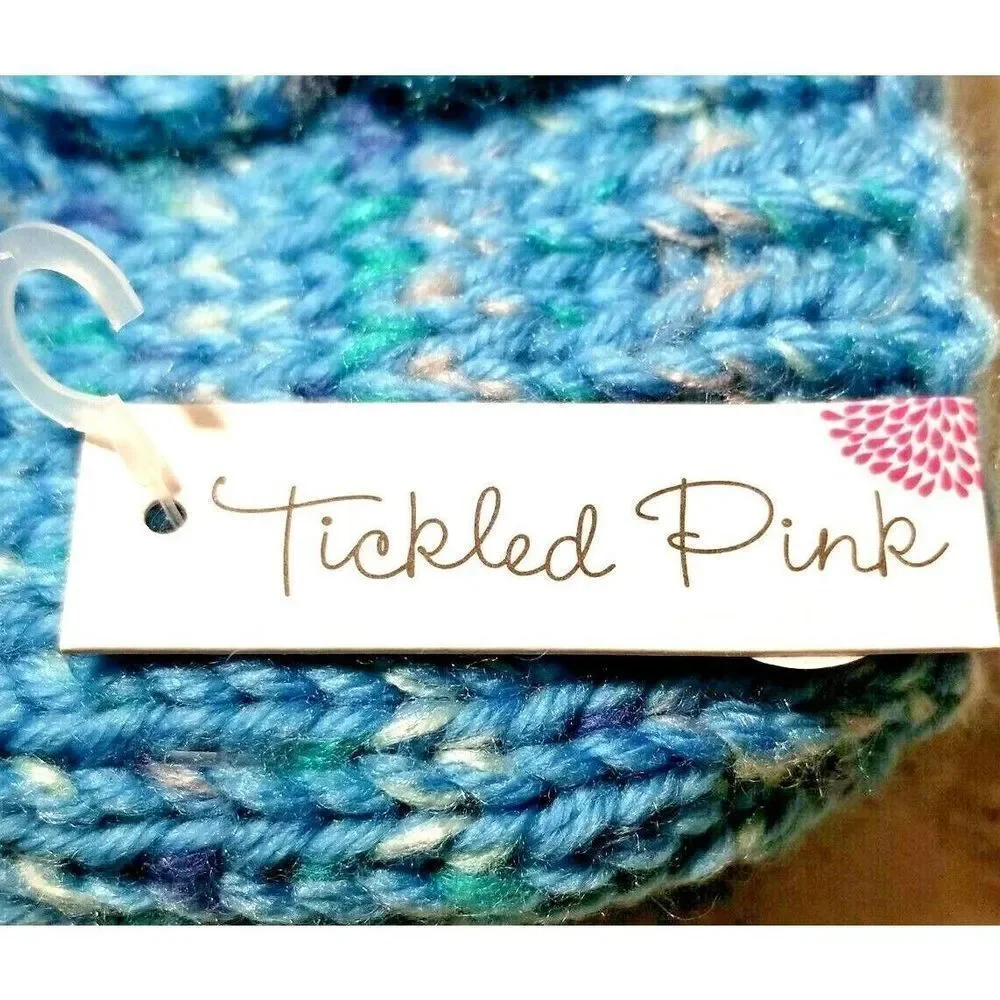 Tickled Pink Tees Headband Blue Multi Knit Flower Girl or Boy‎ Toddler Baby NWT
